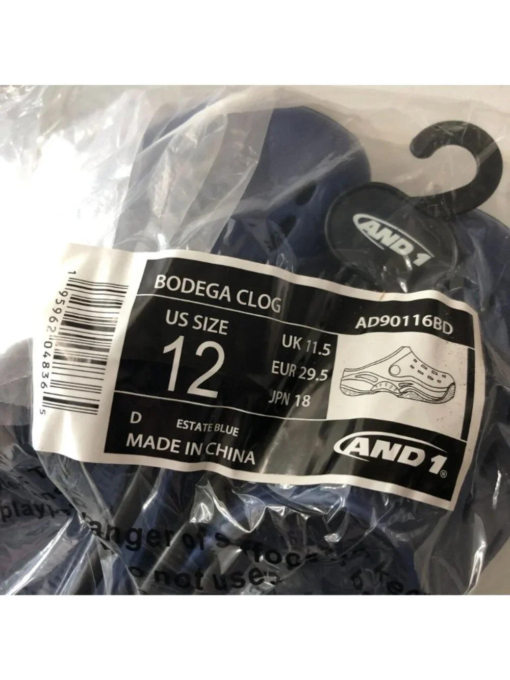 And1 Kids Bodega Clogs Rubber Navy Blue 12